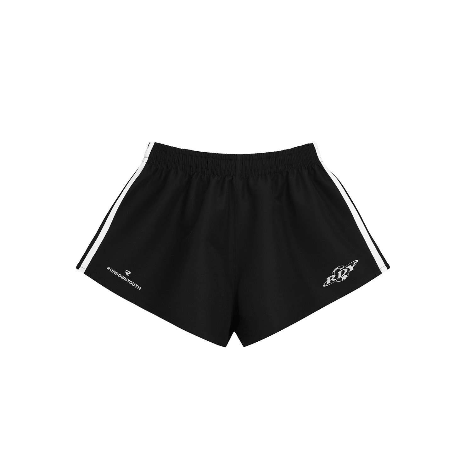 Black shorts with white straps