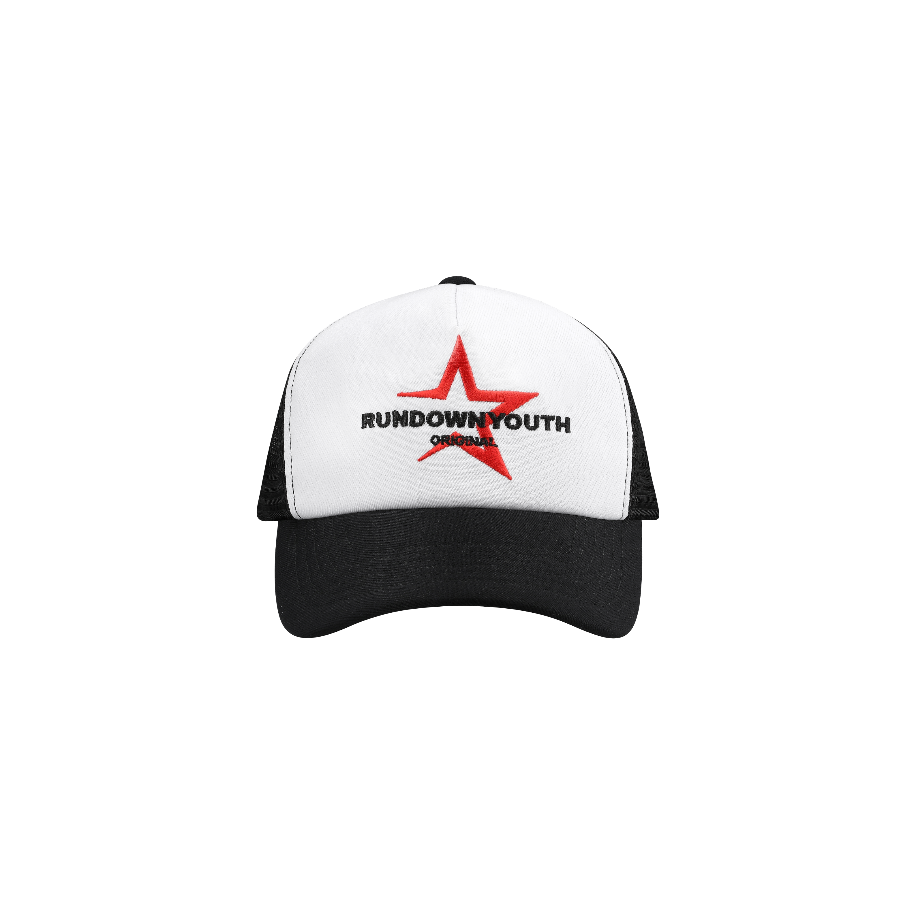 White and black cap